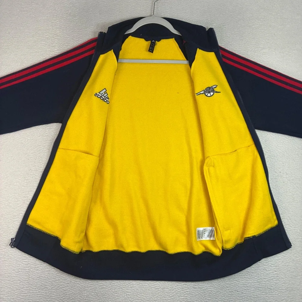 Adidas Arsenal FC Track Jacket Men S Yellow Blue Soccer Full Zip Sportswear Y2K